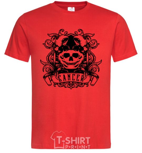 Men's T-Shirt Cancer of the skull red фото