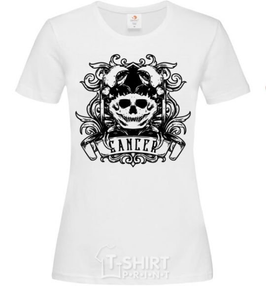 Women's T-shirt Cancer of the skull White фото