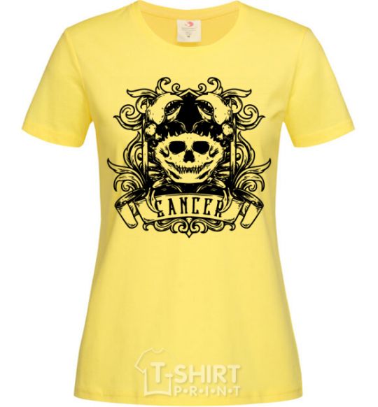 Women's T-shirt Cancer of the skull cornsilk фото