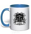 Mug with a colored handle Libra skull royal-blue фото