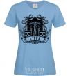 Women's T-shirt Libra skull sky-blue фото