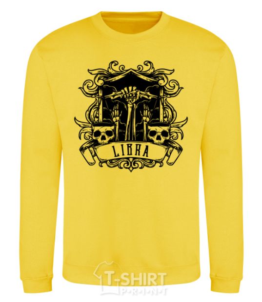 Sweatshirt Libra skull yellow фото