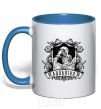 Mug with a colored handle Aquarius skeleton royal-blue фото
