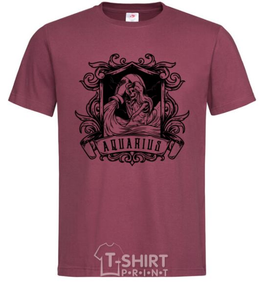 Men's T-Shirt Aquarius skeleton burgundy фото