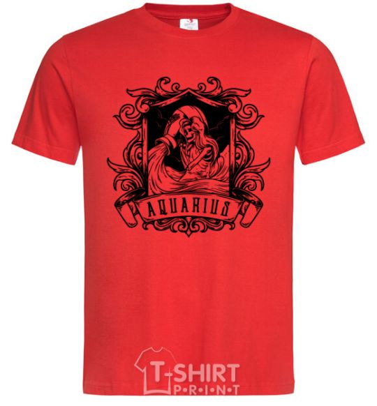 Men's T-Shirt Aquarius skeleton red фото