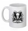 Ceramic mug Aries skull White фото