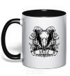 Mug with a colored handle Aries skull black фото