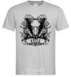 Men's T-Shirt Aries skull grey фото