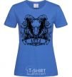 Women's T-shirt Aries skull royal-blue фото