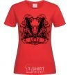 Women's T-shirt Aries skull red фото