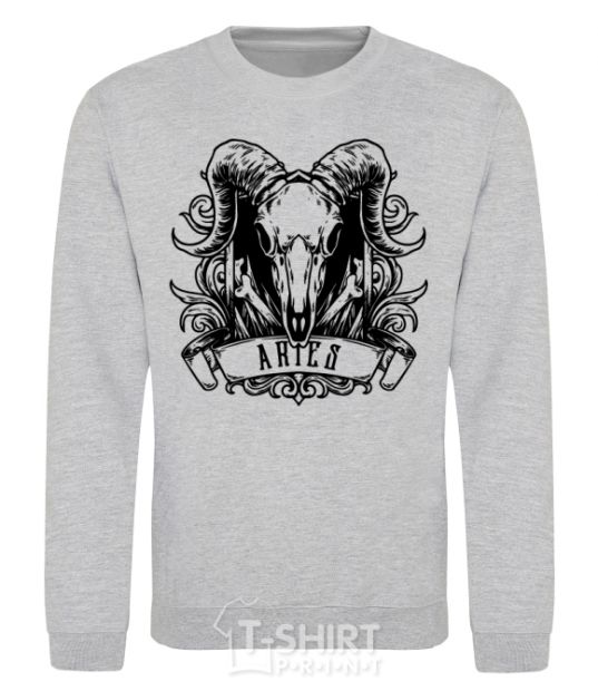 Sweatshirt Aries skull sport-grey фото