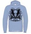 Men`s hoodie Aries skull sky-blue фото