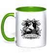 Mug with a colored handle Capricorn skeleton kelly-green фото