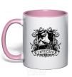 Mug with a colored handle Capricorn skeleton light-pink фото