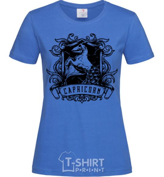 Women's T-shirt Capricorn skeleton royal-blue фото