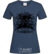 Women's T-shirt Fish skeleton navy-blue фото