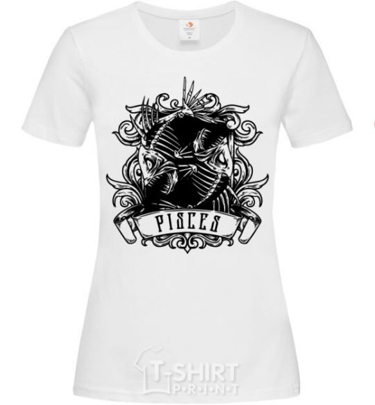 Women's T-shirt Fish skeleton White фото