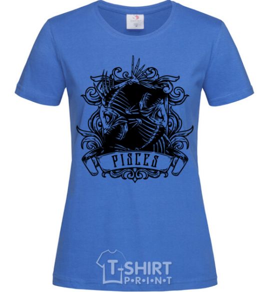 Women's T-shirt Fish skeleton royal-blue фото