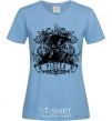 Women's T-shirt Fish skeleton sky-blue фото