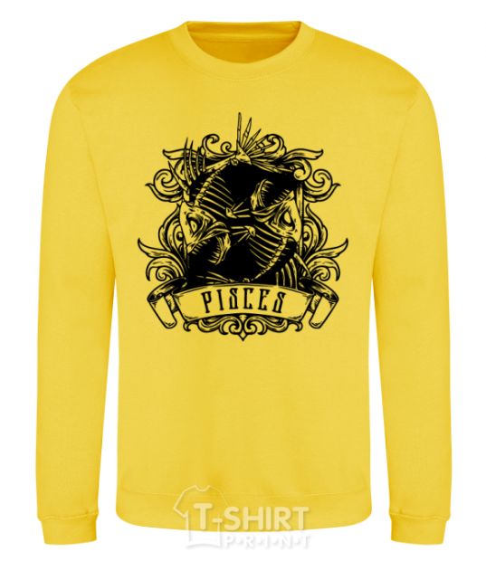 Sweatshirt Fish skeleton yellow фото