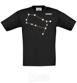 Kids T-shirt Gemini stars black фото