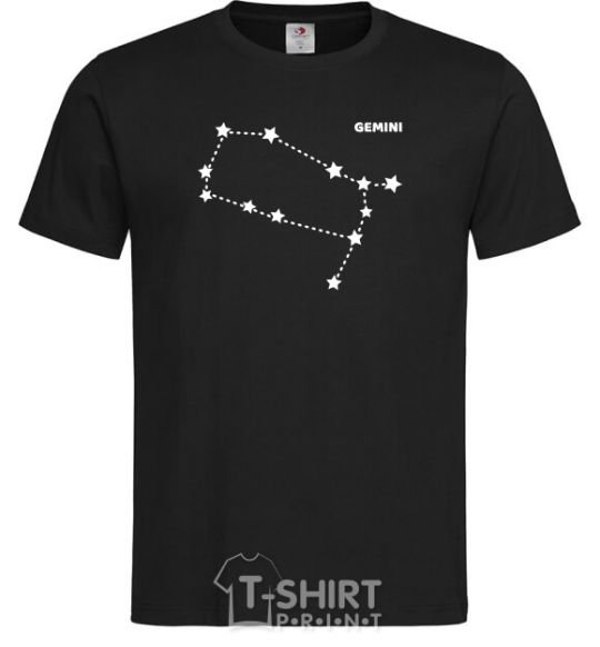 Men's T-Shirt Gemini stars black фото