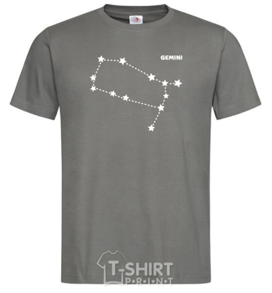 Men's T-Shirt Gemini stars dark-grey фото