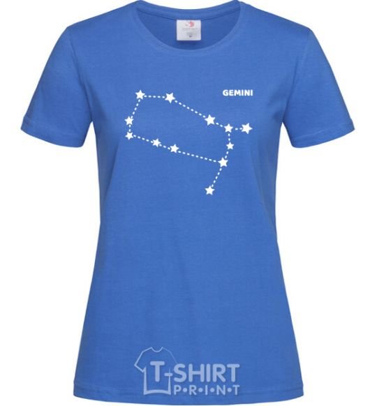 Women's T-shirt Gemini stars royal-blue фото