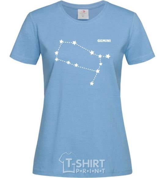 Women's T-shirt Gemini stars sky-blue фото