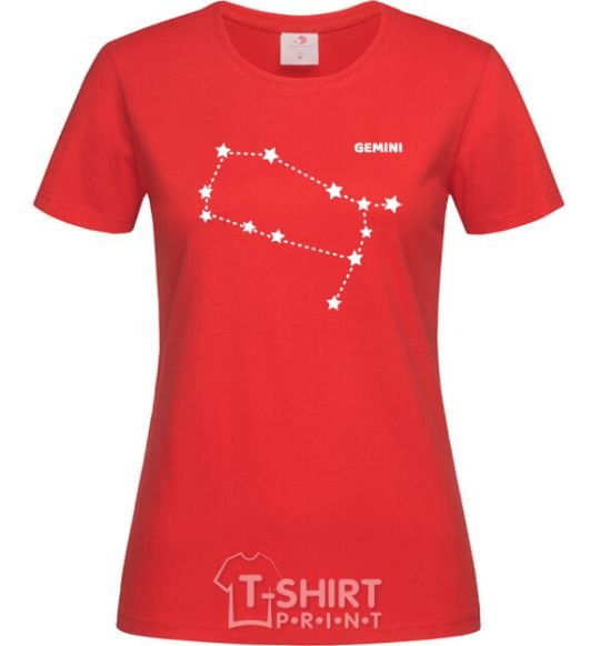 Women's T-shirt Gemini stars red фото