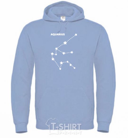 Men`s hoodie Aquarius stars sky-blue фото