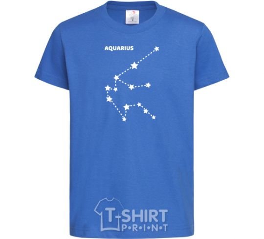 Kids T-shirt Aquarius stars royal-blue фото