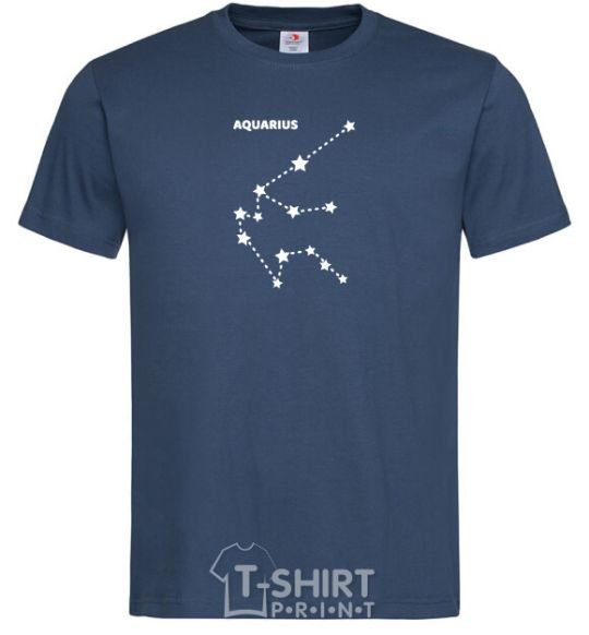 Men's T-Shirt Aquarius stars navy-blue фото