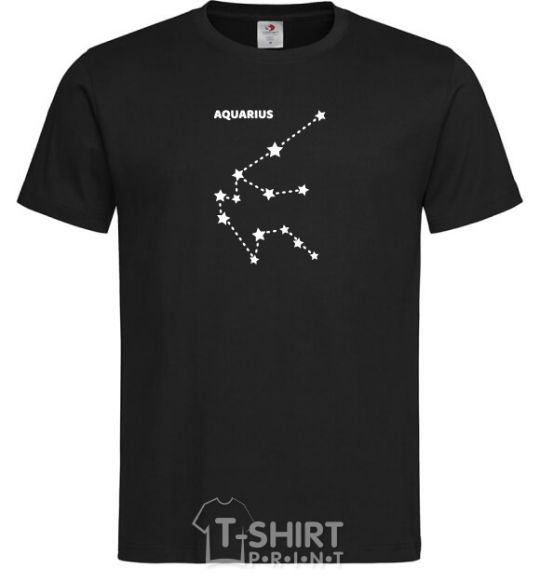 Men's T-Shirt Aquarius stars black фото