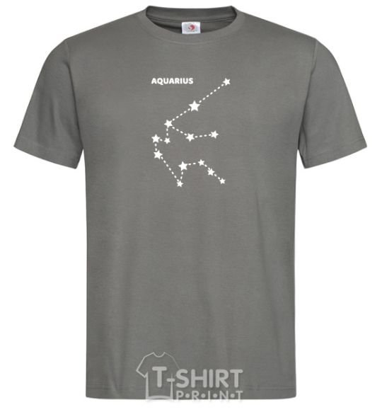 Men's T-Shirt Aquarius stars dark-grey фото