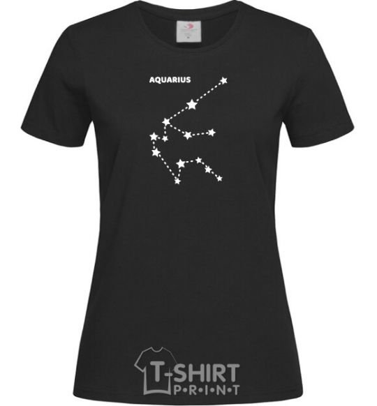 Women's T-shirt Aquarius stars black фото