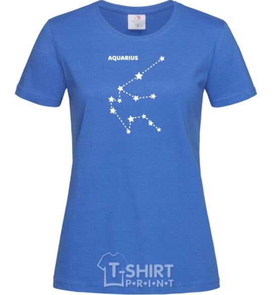 Women's T-shirt Aquarius stars royal-blue фото