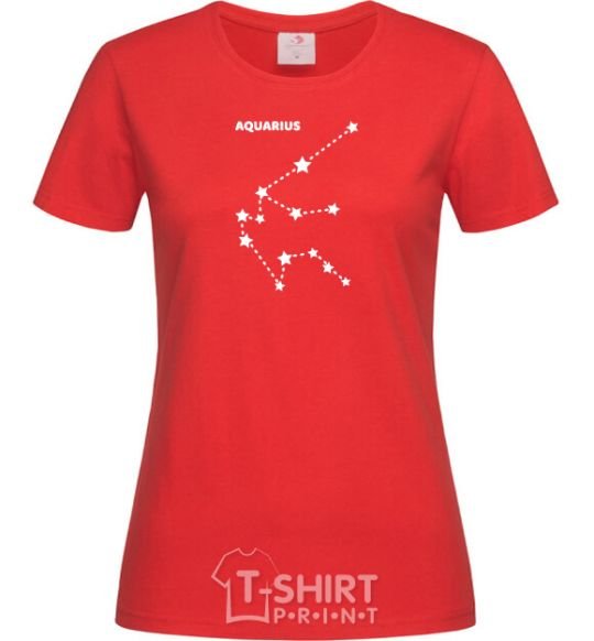 Women's T-shirt Aquarius stars red фото