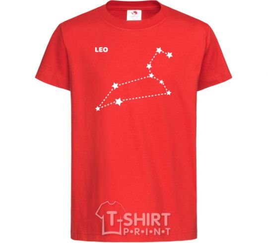 Kids T-shirt Leo stars red фото