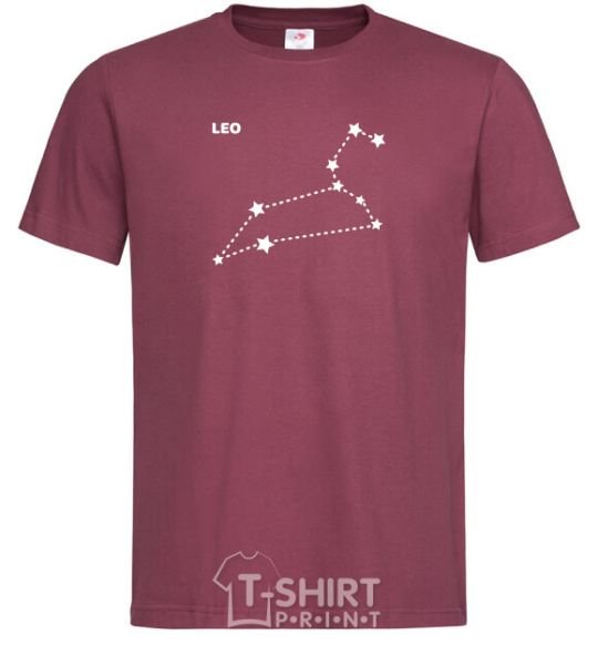 Men's T-Shirt Leo stars burgundy фото