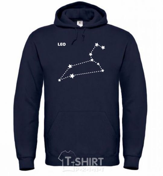 Men`s hoodie Leo stars navy-blue фото