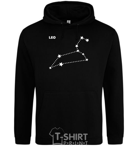 Men`s hoodie Leo stars black фото