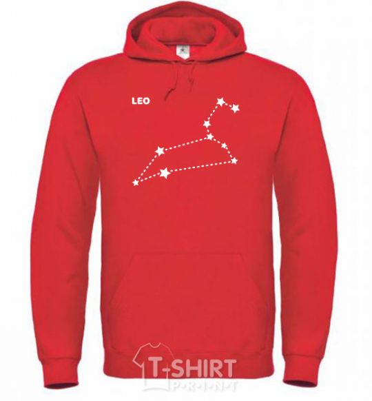 Men`s hoodie Leo stars bright-red фото