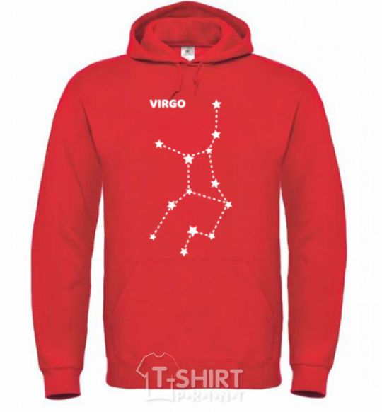 Men`s hoodie Virgo stars bright-red фото