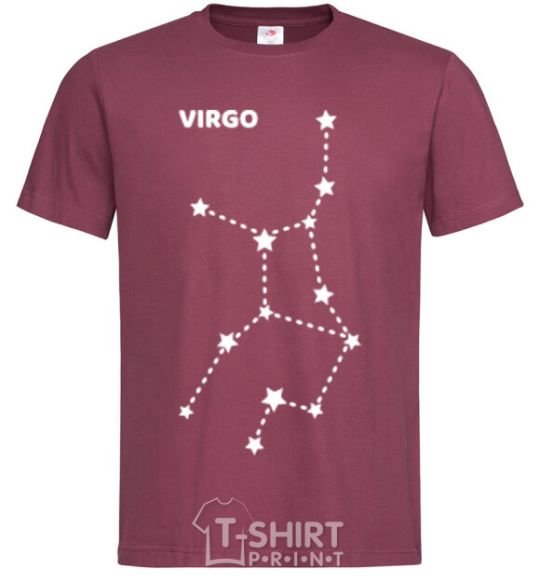 Men's T-Shirt Virgo stars burgundy фото