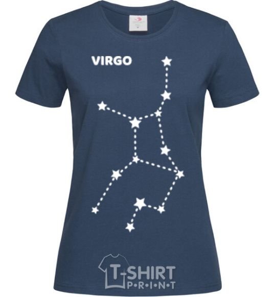 Women's T-shirt Virgo stars navy-blue фото