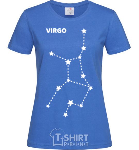Women's T-shirt Virgo stars royal-blue фото