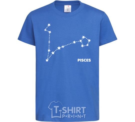 Kids T-shirt Pisces stars royal-blue фото