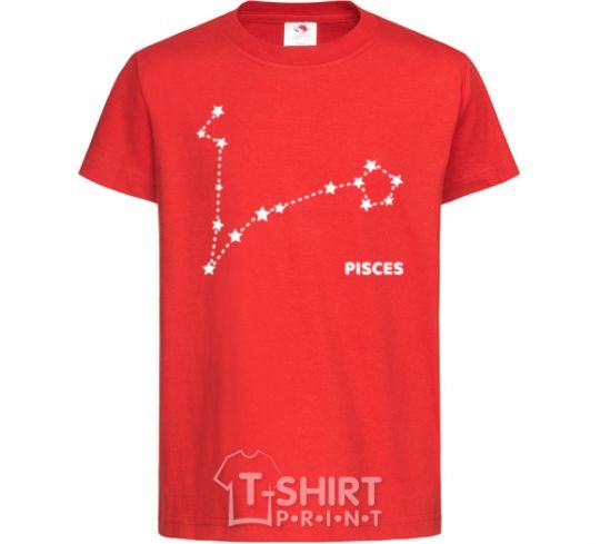 Kids T-shirt Pisces stars red фото