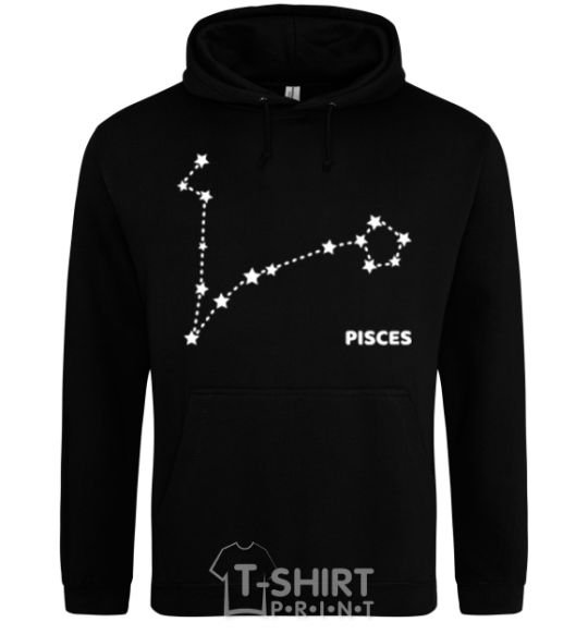 Мужская толстовка (худи) Pisces stars Черный фото